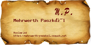 Mehrwerth Paszkál névjegykártya